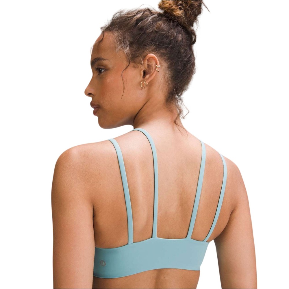 Lululemon Like a Cloud Bra Light Blue Multi Strap Sports Bra SIZE 8